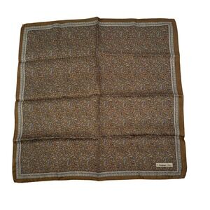 Vintage Christian Dior Monsieur Silk Scarf Paisley Brown Italian Quiet Luxury